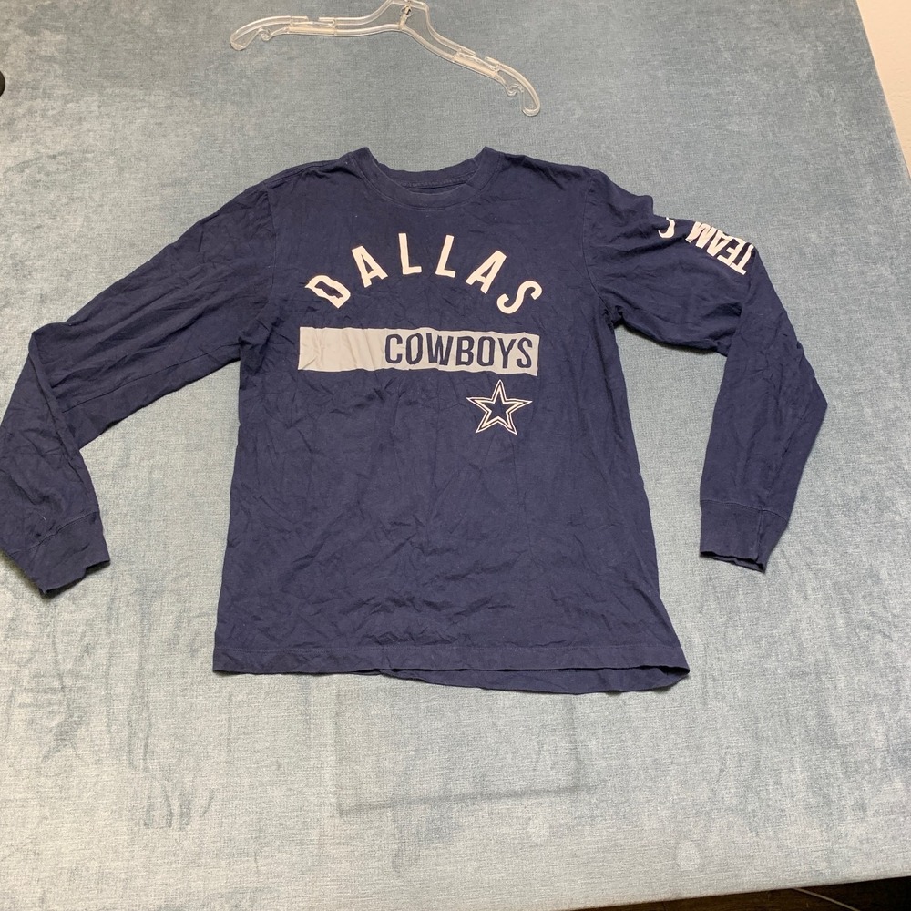 Dallas Cowboys Shirt Mens Small Navy Blue Nike Football NFL Crew Neck Running